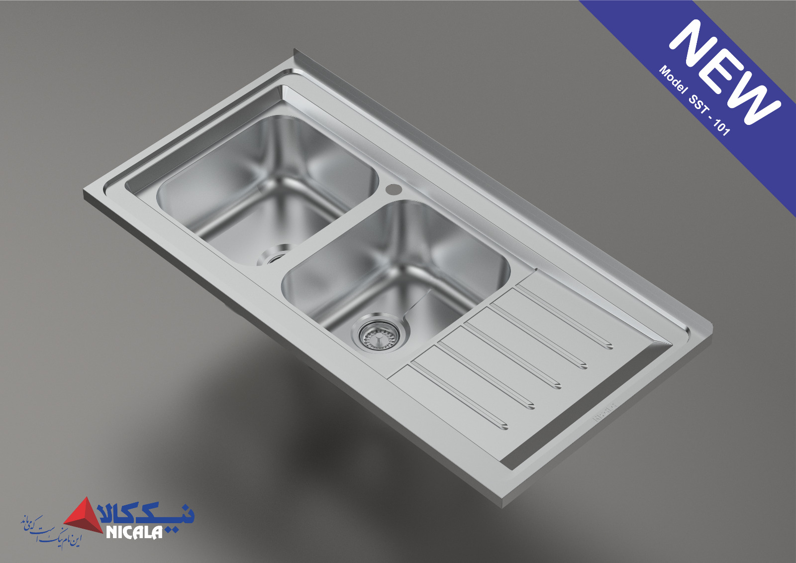 سینک ظرفشویی استیل روکار نیک کالا مدل SST-101
